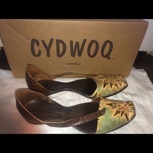 Handmade in CA, leather flats by Cydwoq